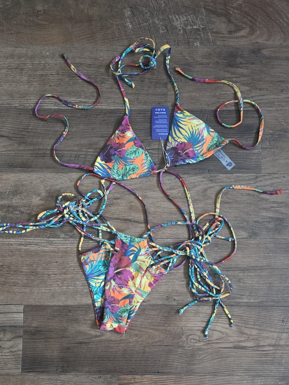 Tropical Floral String Bikini - Multi, Two Piece Swimwear